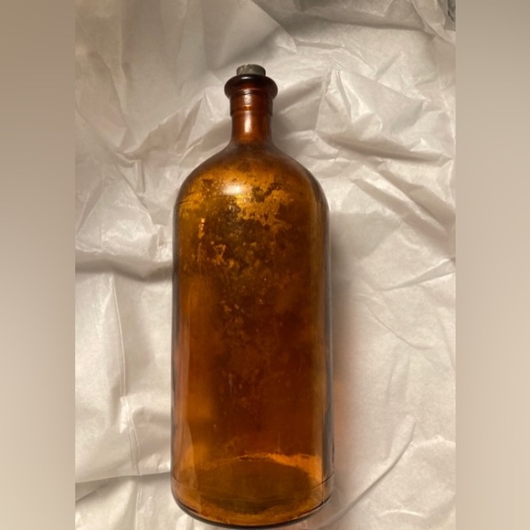 RARE FINDVintage Original Clorox Amber Glass Bottle Pint WITH STOPPER! 1929-1930 - Picture 2 of 8